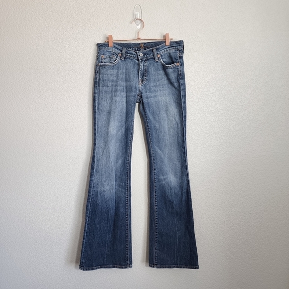 7 FOR ALL MANKIND x VINTAGE Flare Jeans 7FAMK‎ in washed blue Y2K It Girl - Picture 9 of 10